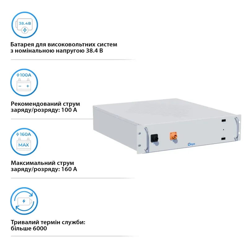 Високовольний акумуляторний модуль DEYE BOS-A-PACK7.68  7.68 KWH